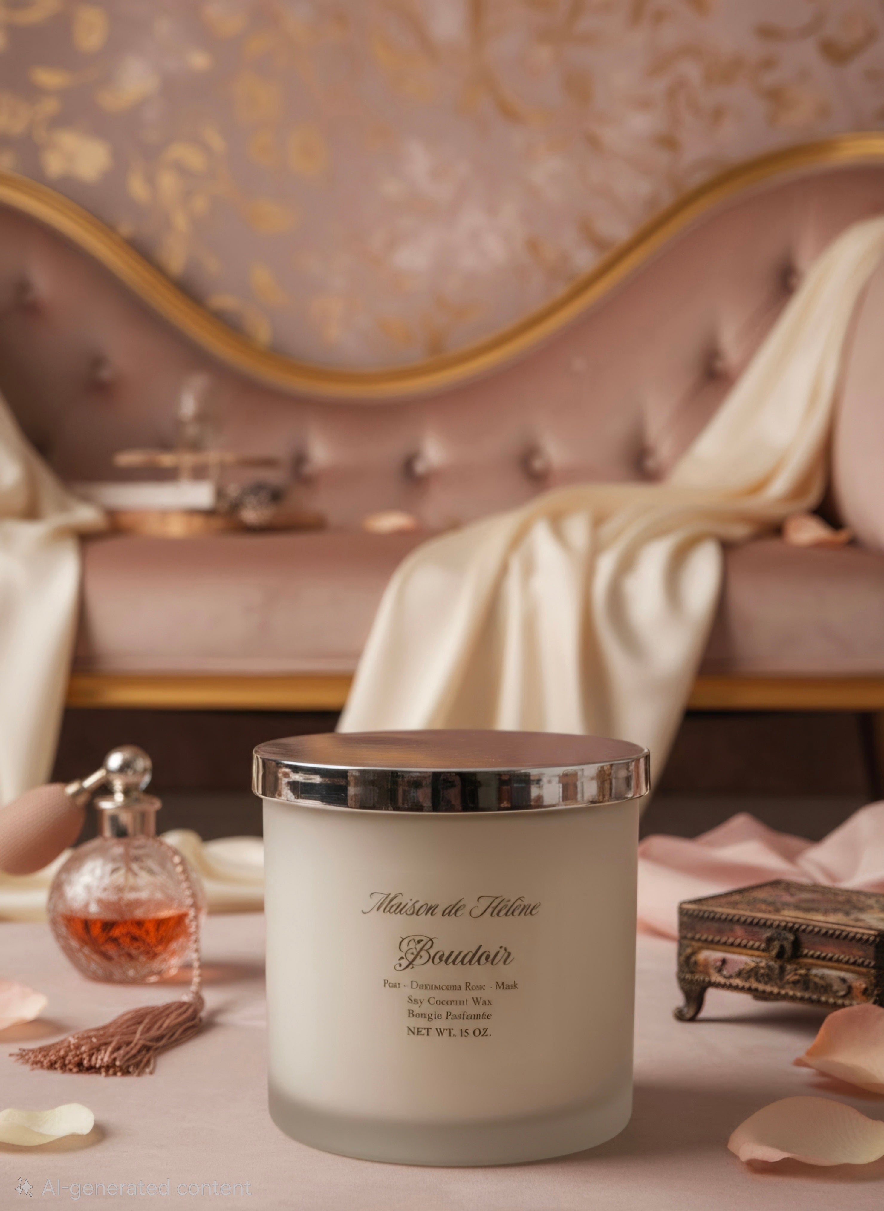 Boudoir – 15 oz Premium Soy Candle – Maison de Hélène