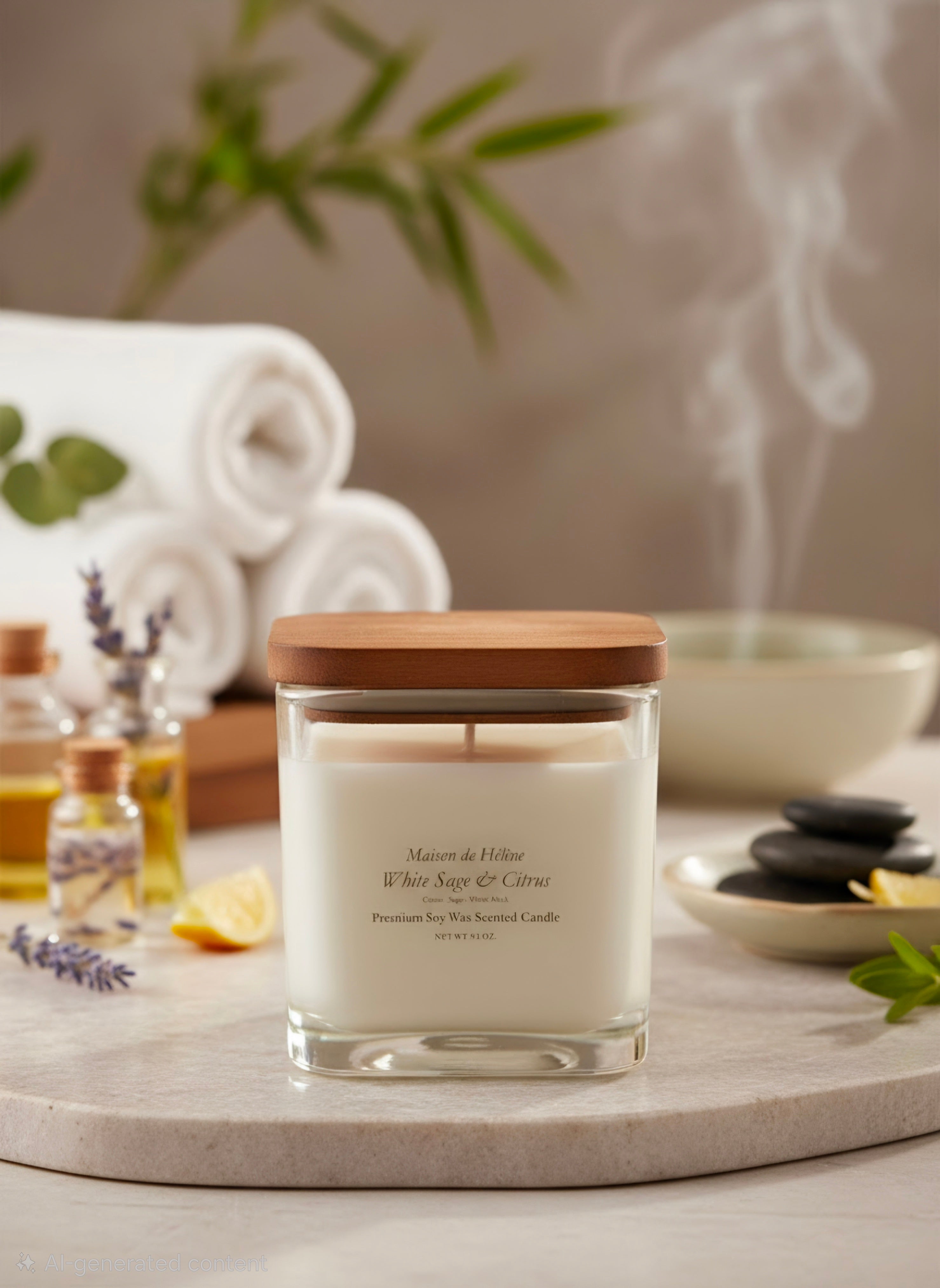 White Sage & Citrus – 9.2 oz Premium Soy Candle