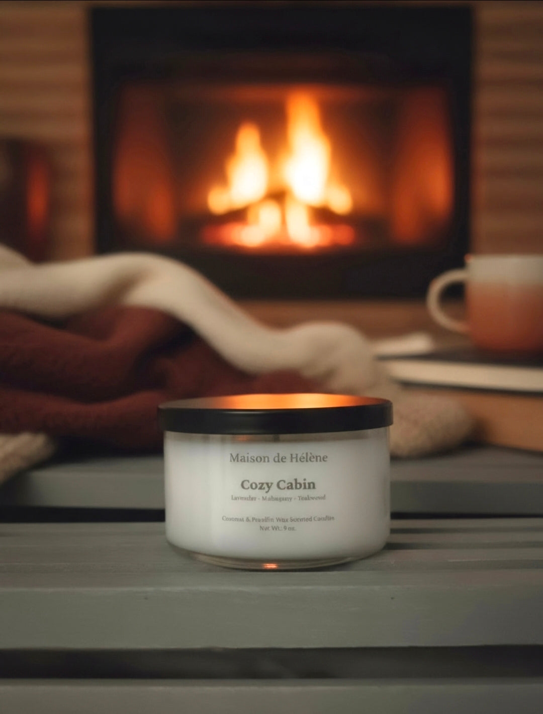Cozy Cabin – 9 oz Premium Coconut‑Paraffin Candle